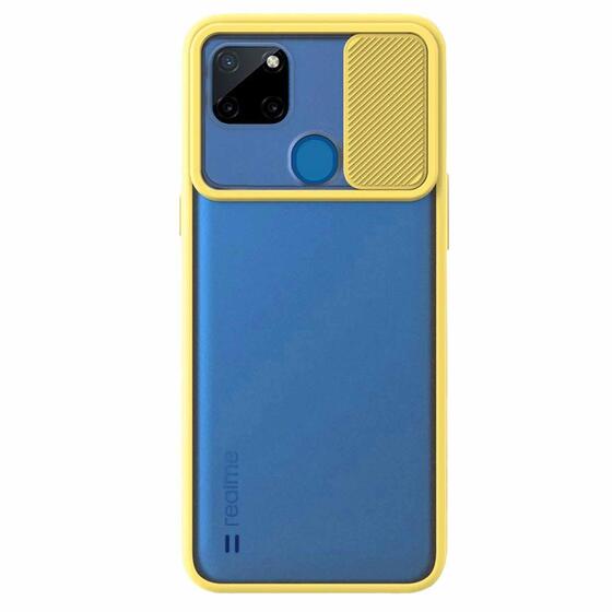 Microsonic Realme C21Y Kılıf Slide Camera Lens Protection Sarı