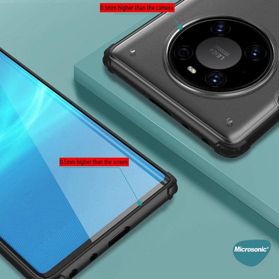 Microsonic Huawei Mate 40 Pro Kılıf Frosted Frame Yeşil