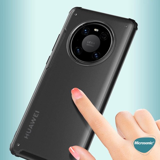 Microsonic Huawei Mate 40 Pro Kılıf Frosted Frame Yeşil