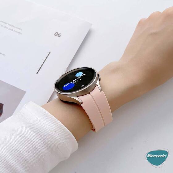 Microsonic Samsung Galaxy Watch 5 44mm Kordon Ribbon Line Açık Yeşil