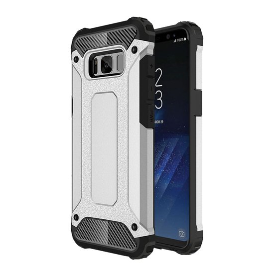 Microsonic Samsung Galaxy S8 Plus Kılıf Rugged Armor Gümüş