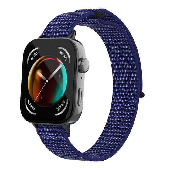 Microsonic Huawei Watch Fit 4 Pro Hasırlı Kordon Woven Sport Loop Lacivert