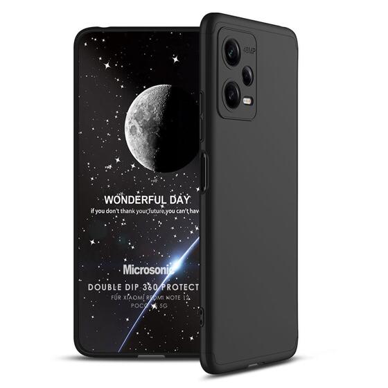 Microsonic Xiaomi Poco X5 5G Kılıf Double Dip 360 Protective Siyah