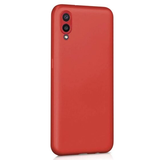 Microsonic Matte Silicone Samsung Galaxy A02 Kılıf Kırmızı