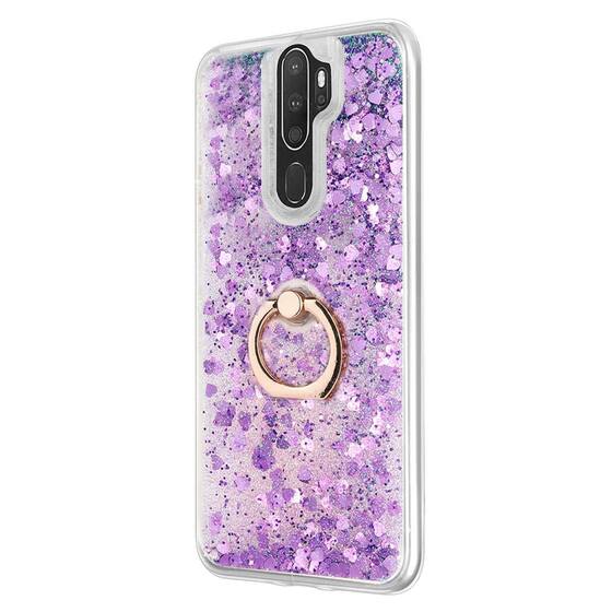 Microsonic Oppo A9 2020 Kılıf Glitter Liquid Holder Mor