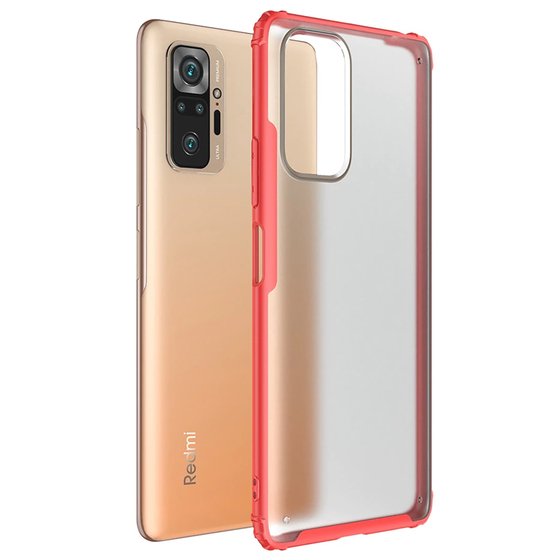 Microsonic Xiaomi Redmi Note 10 Pro Max Kılıf Frosted Frame Kırmızı