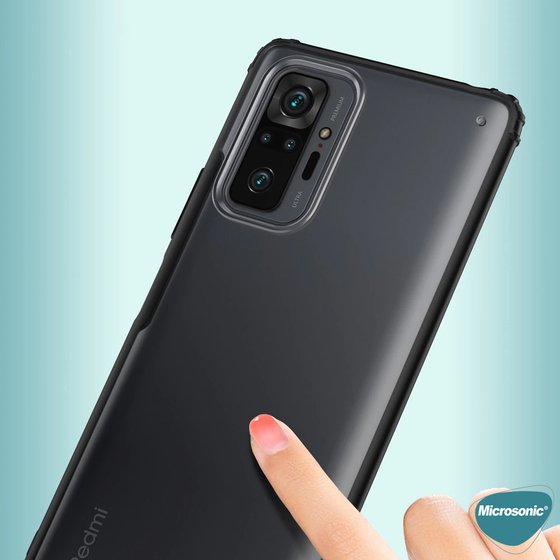 Microsonic Xiaomi Redmi Note 10 Pro Max Kılıf Frosted Frame Kırmızı