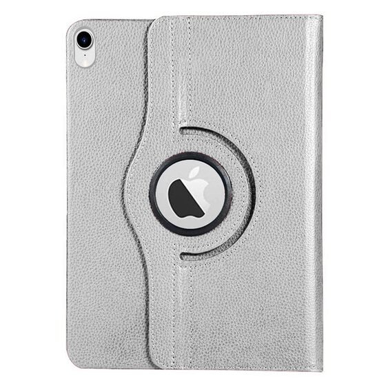 Microsonic Apple iPad Mini 7 Kılıf (A2993-A2995) 360 Rotating Stand Deri Gümüş