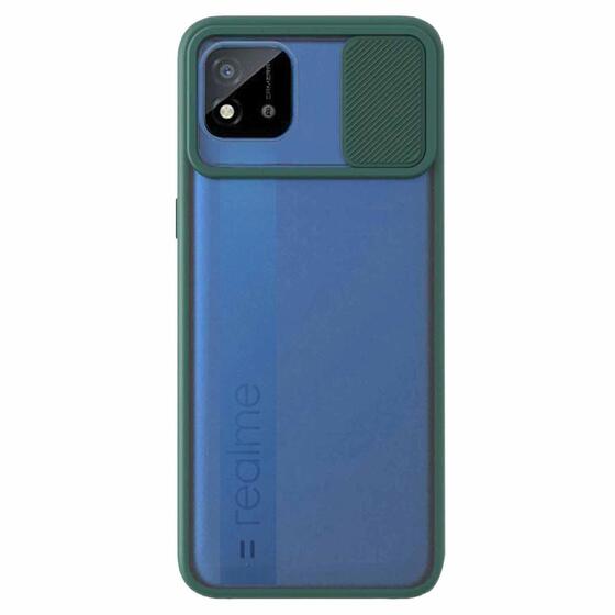 Microsonic Realme C11 2021 Kılıf Slide Camera Lens Protection Koyu Yeşil