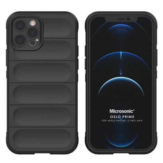 Microsonic Apple iPhone 12 Pro Max Kılıf Oslo Prime Siyah