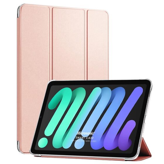 Microsonic Apple iPad Mini 7 Kılıf (A2993-A2995) Slim Translucent Back Smart Cover Rose Gold