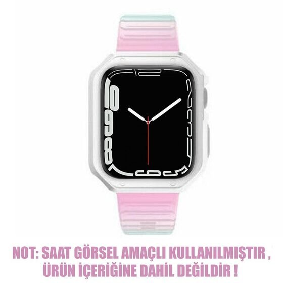 Microsonic Apple Watch SE 2022 40mm Kordon Fullbody Quadra Resist Pembe Mavi