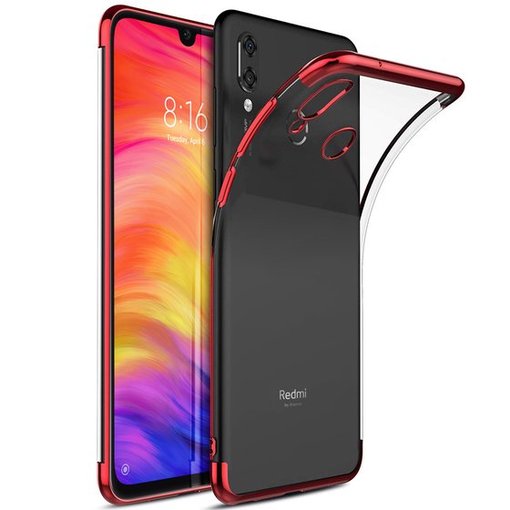 Microsonic Xiaomi Redmi Note 7 Kılıf Skyfall Transparent Clear Kırmızı