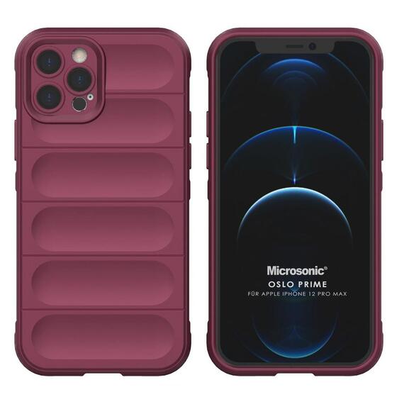 Microsonic Apple iPhone 12 Pro Max Kılıf Oslo Prime Bordo