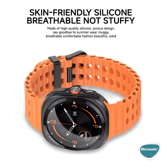 Microsonic Samsung Galaxy Watch Ultra Kordon Flexi Sport Gri