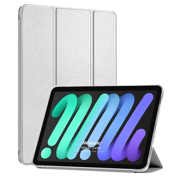Microsonic Apple iPad Mini 7 Kılıf (A2993-A2995) Slim Translucent Back Smart Cover Gümüş