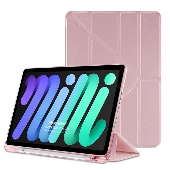 Microsonic Apple iPad Mini 7 Kılıf (A2993-A2995) Origami Pencil Rose Gold