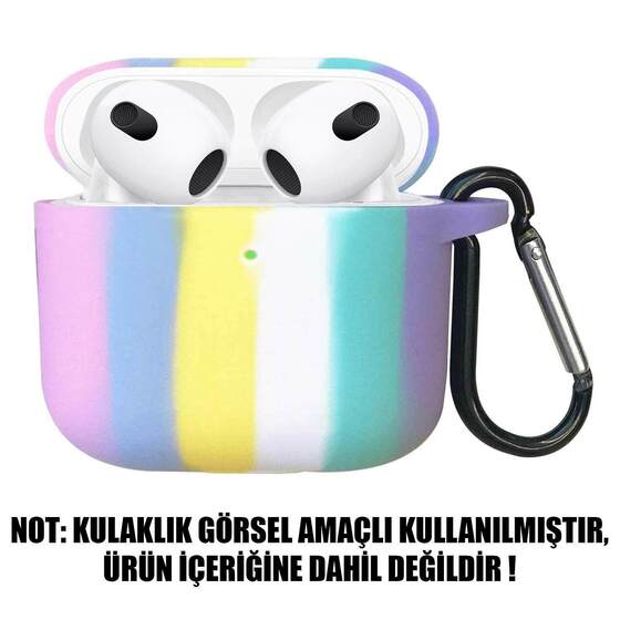 Microsonic Apple AirPods 3 Kılıf Painted Rainbow Pattern Renkli