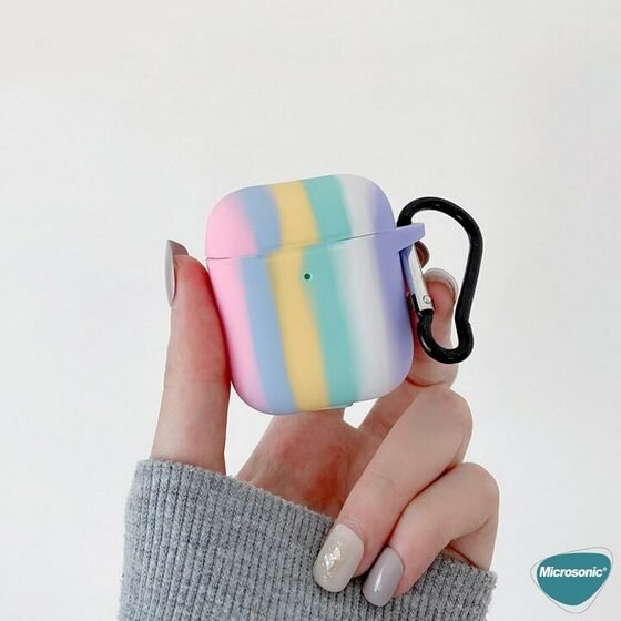 Microsonic Apple AirPods 3 Kılıf Painted Rainbow Pattern Renkli