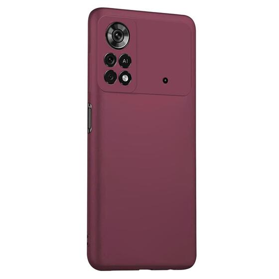 Microsonic Matte Silicone Xiaomi Poco M4 Pro 4G Kılıf Mor