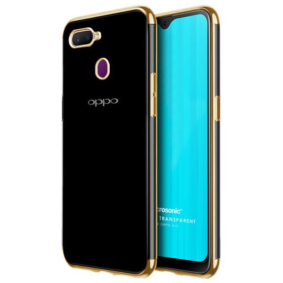 Microsonic Oppo A12 Kılıf Skyfall Transparent Clear Gold