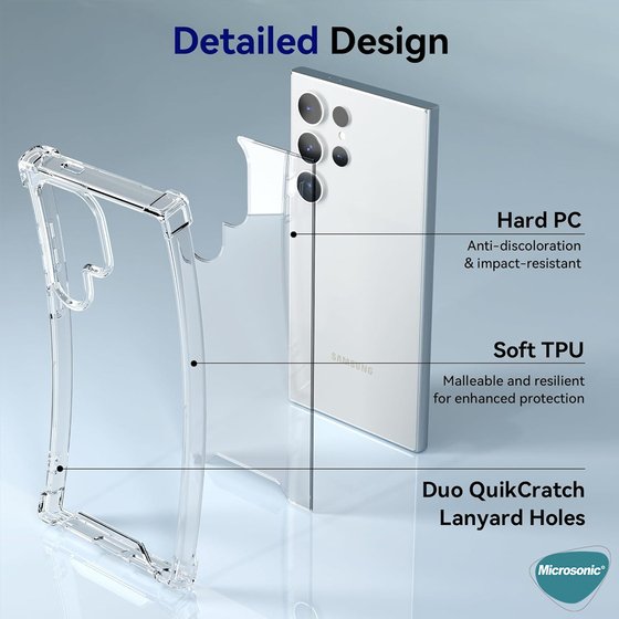 Microsonic Samsung Galaxy S24 Ultra Kılıf Shock Absorbing Şeffaf