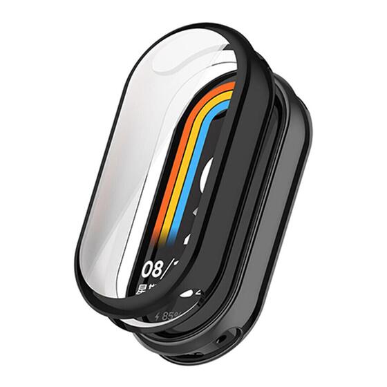 Microsonic Xiaomi Mi Band 8 Kılıf 360 Full Round Soft Silicone Siyah