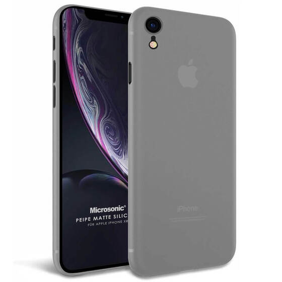 Microsonic Apple iPhone XR Kılıf Peipe Matte Silicone Gri