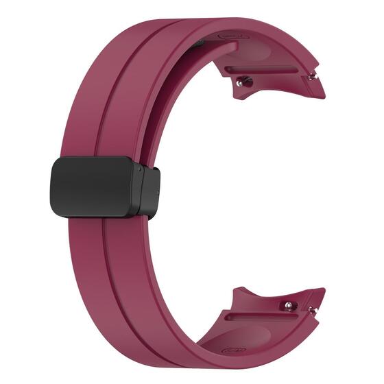 Microsonic Samsung Galaxy Watch 4 44mm Kordon Ribbon Line Bordo