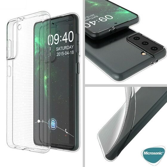 Microsonic Samsung Galaxy S21 Kılıf Transparent Soft Beyaz