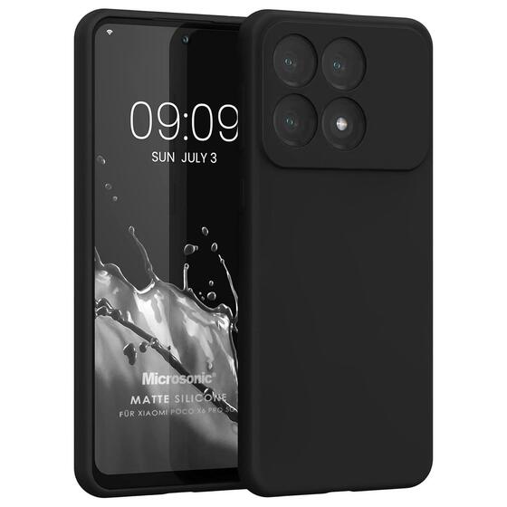 Microsonic Matte Silicone Xiaomi Poco X6 Pro 5G Kılıf Siyah