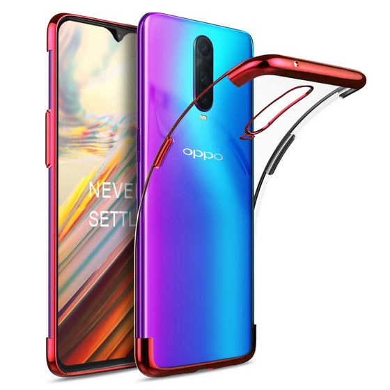 Microsonic Oppo RX17 Pro Kılıf Skyfall Transparent Clear Kırmızı