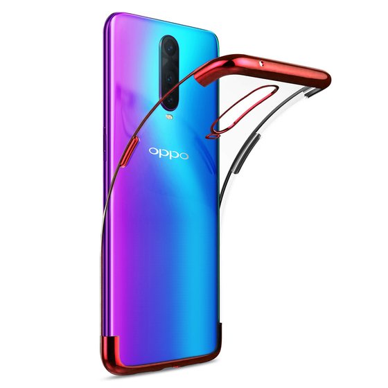 Microsonic Oppo RX17 Pro Kılıf Skyfall Transparent Clear Kırmızı