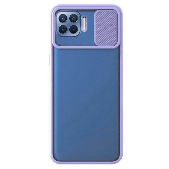 Microsonic Oppo Reno 4 Lite Kılıf Slide Camera Lens Protection Lila