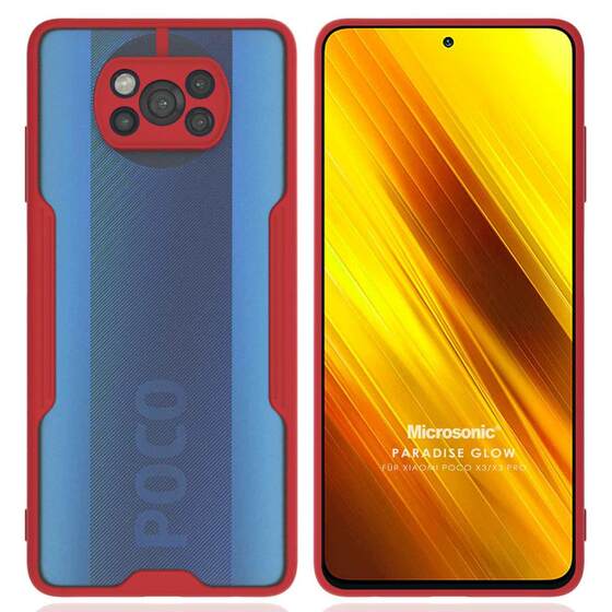 Microsonic Xiaomi Poco X3 Pro Kılıf Paradise Glow Kırmızı