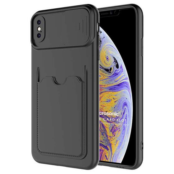 Microsonic Apple iPhone XS Kılıf Inside Card Slot Siyah