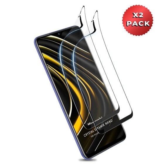 Microsonic Xiaomi Redmi Note 9 4G Crystal Seramik Nano Ekran Koruyucu Siyah (2 Adet)