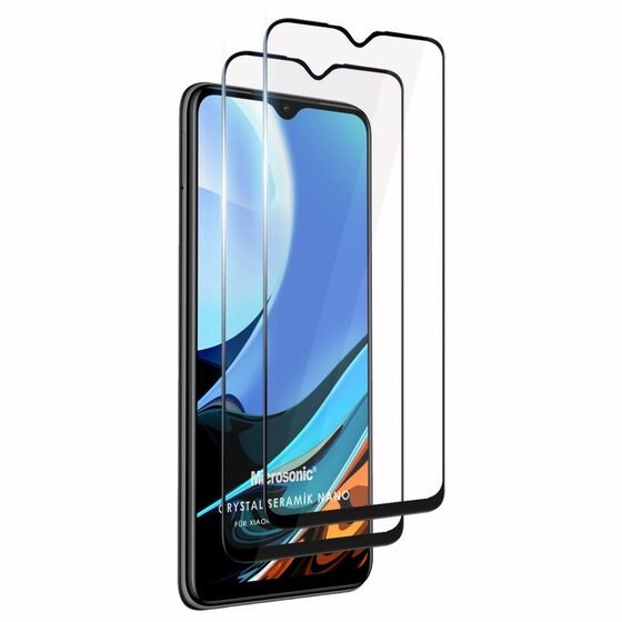 Microsonic Xiaomi Redmi 9T Crystal Seramik Nano Ekran Koruyucu Siyah (2 Adet)