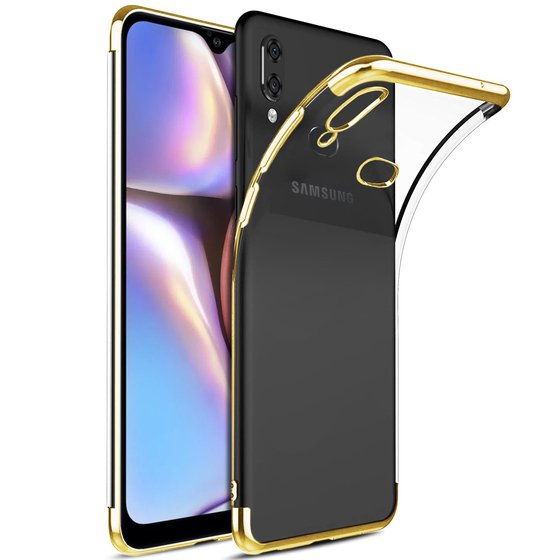 Microsonic Samsung Galaxy A10s Kılıf Skyfall Transparent Clear Gold