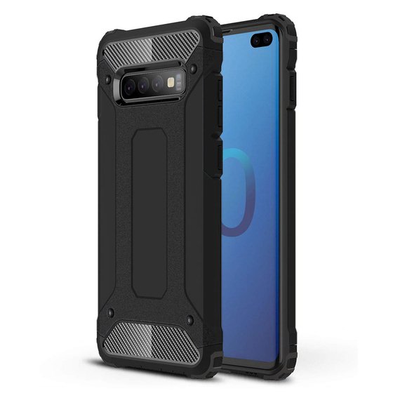 Microsonic Samsung Galaxy S10 Plus Kılıf Rugged Armor Siyah