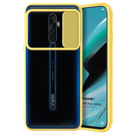 Microsonic Oppo Reno 2Z Kılıf Slide Camera Lens Protection Sarı