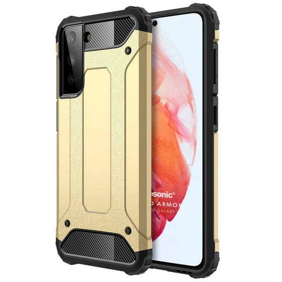 Microsonic Samsung Galaxy S22 Kılıf Rugged Armor Gold