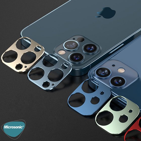 Microsonic Apple iPhone 12 Pro Kamera Lens Koruma Camı V2 Beyaz