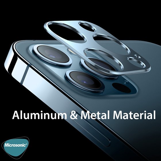 Microsonic Apple iPhone 12 Pro Kamera Lens Koruma Camı V2 Beyaz