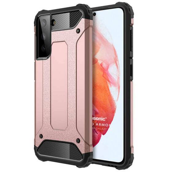 Microsonic Samsung Galaxy S22 Plus Kılıf Rugged Armor Rose Gold