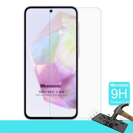 Microsonic Samsung Galaxy A35 Tempered Glass Cam Ekran Koruyucu