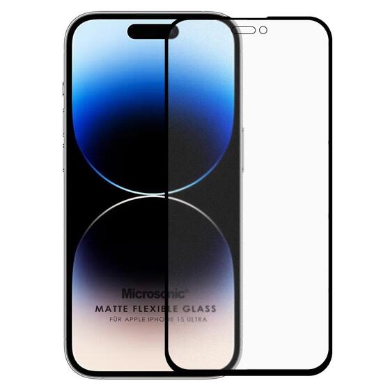 Microsonic Apple iPhone 15 Pro Max Seramik Matte Flexible Ekran Koruyucu Siyah