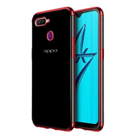 Microsonic Oppo AX7 Kılıf Skyfall Transparent Clear Kırmızı