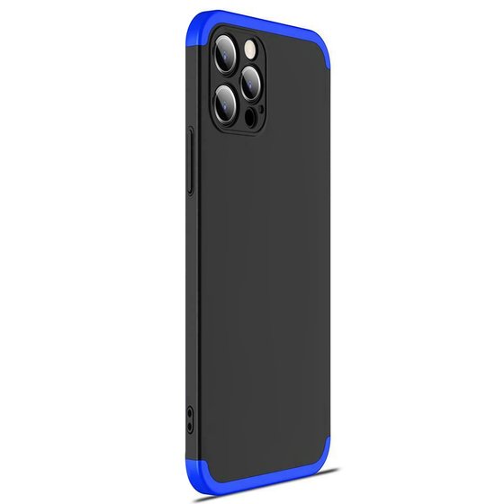 Microsonic Apple iPhone 12 Pro Kılıf Double Dip 360 Protective Siyah Mavi