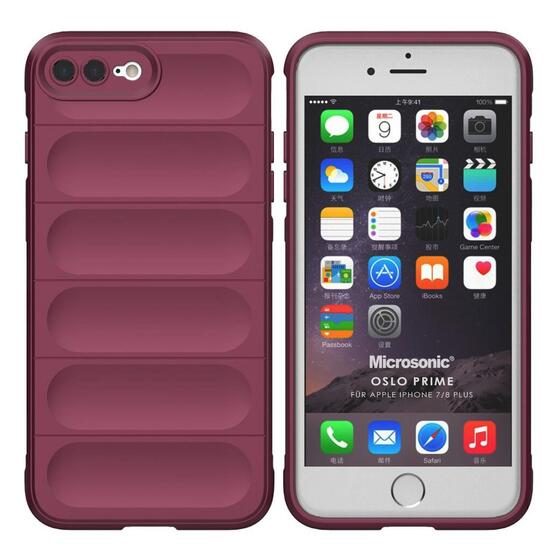 Microsonic Apple iPhone 8 Plus Kılıf Oslo Prime Bordo